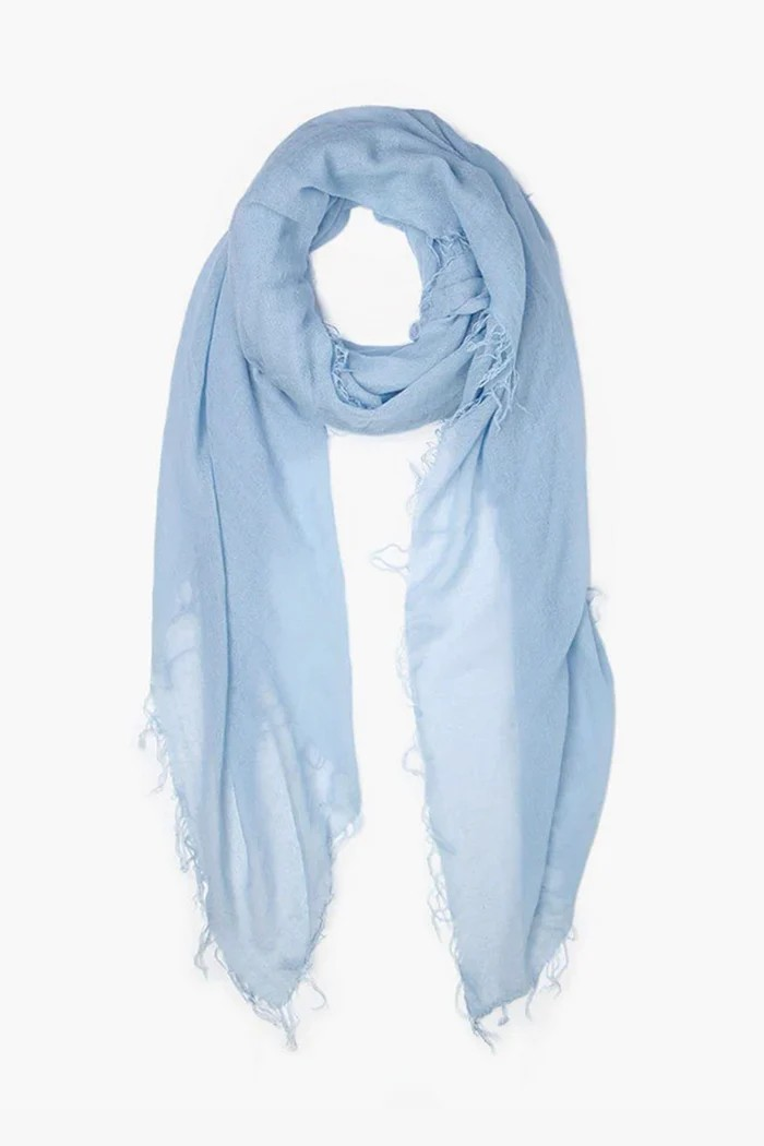 cashmere + silk scarf in cashmere blue