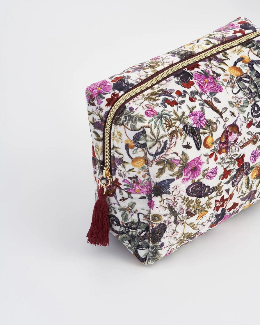 floral velvet pouch