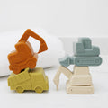 construction vehicle silicone bath toy set