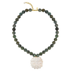 martha flower necklace in turquoise