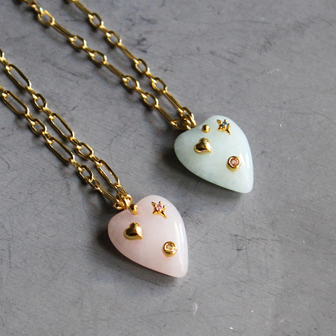 ella quartz heart necklace
