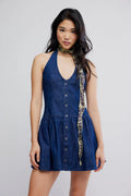 clean break denim mini in night