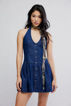 clean break denim mini in night
