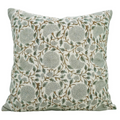 handmade block print 20 x 20 pillow - hydrangea