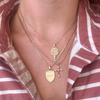 bezel cz cross necklace