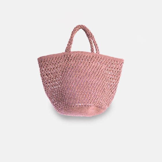 kapity lacy - openwork raffia basket bag medium