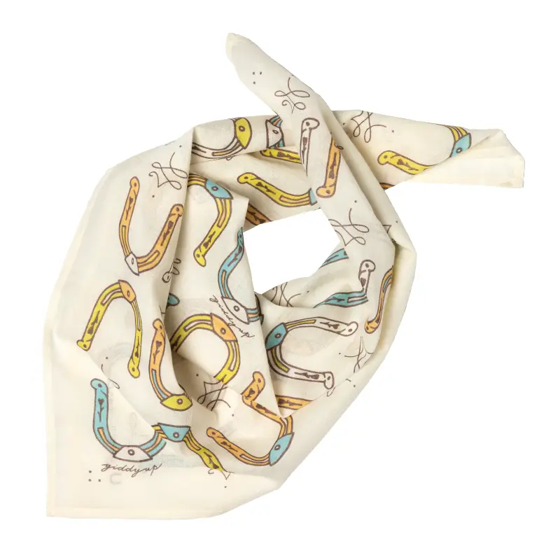 giddy up cotton voile bandana in cream