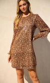 sequin leopard shift dress