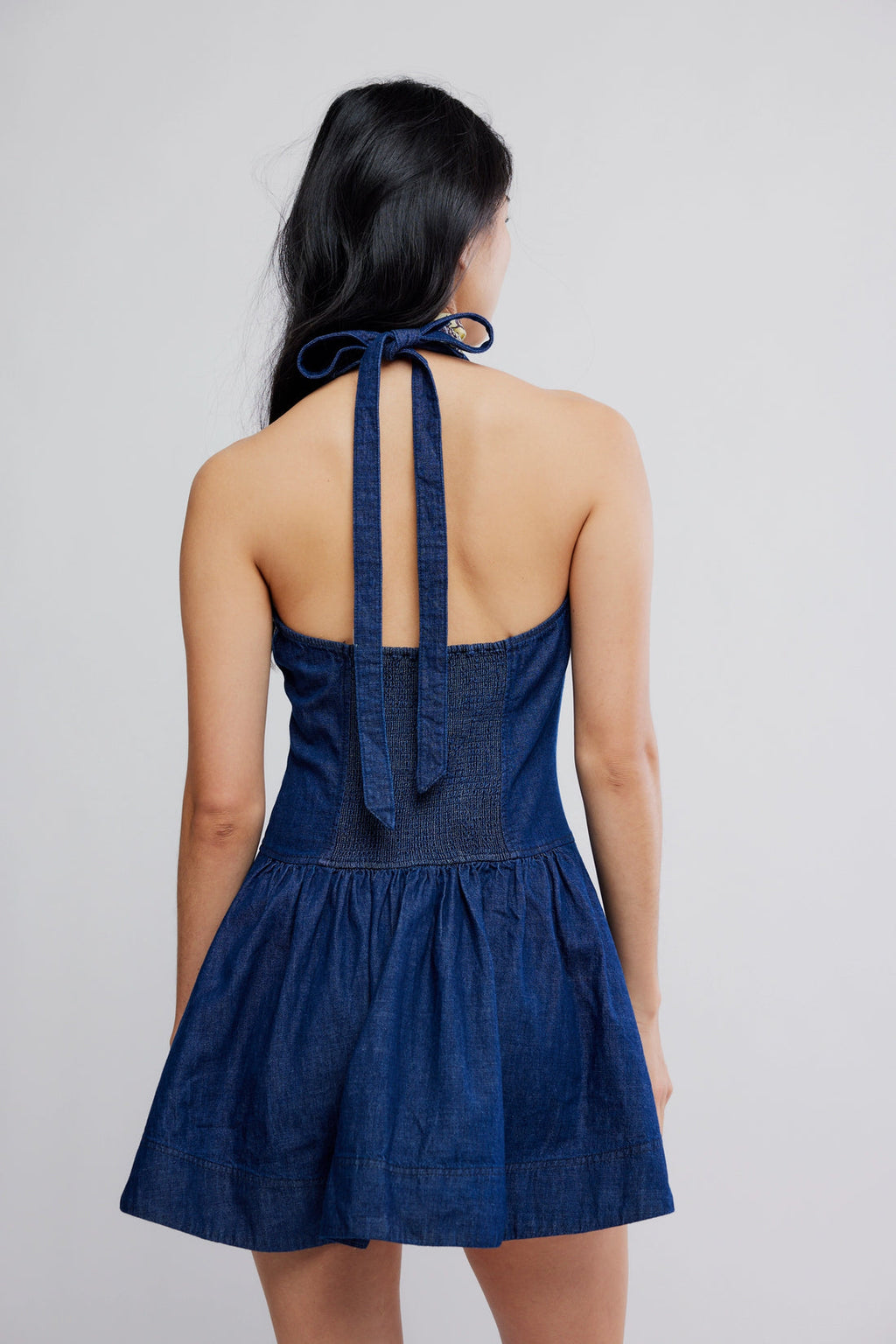 clean break denim mini in night