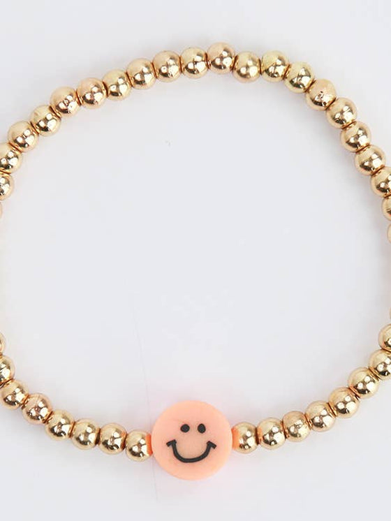 beaded happy face bracelet
