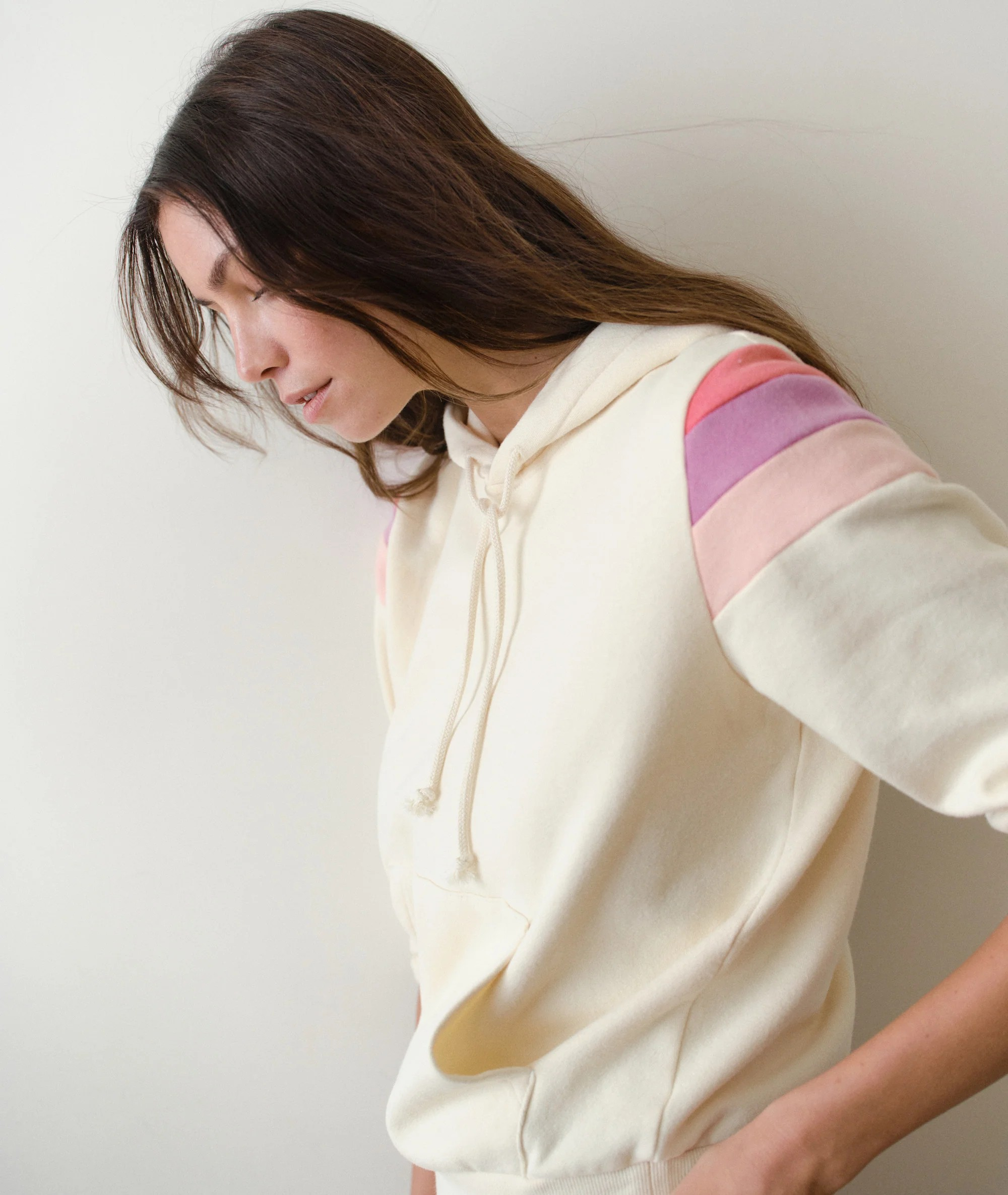 cloud 9 fleece banks hoodie in antique white