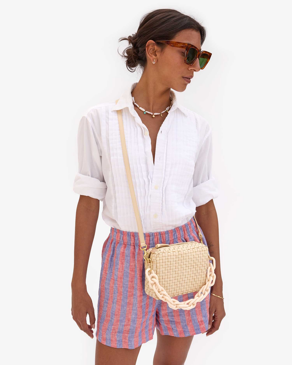 shortie strap in cream resin