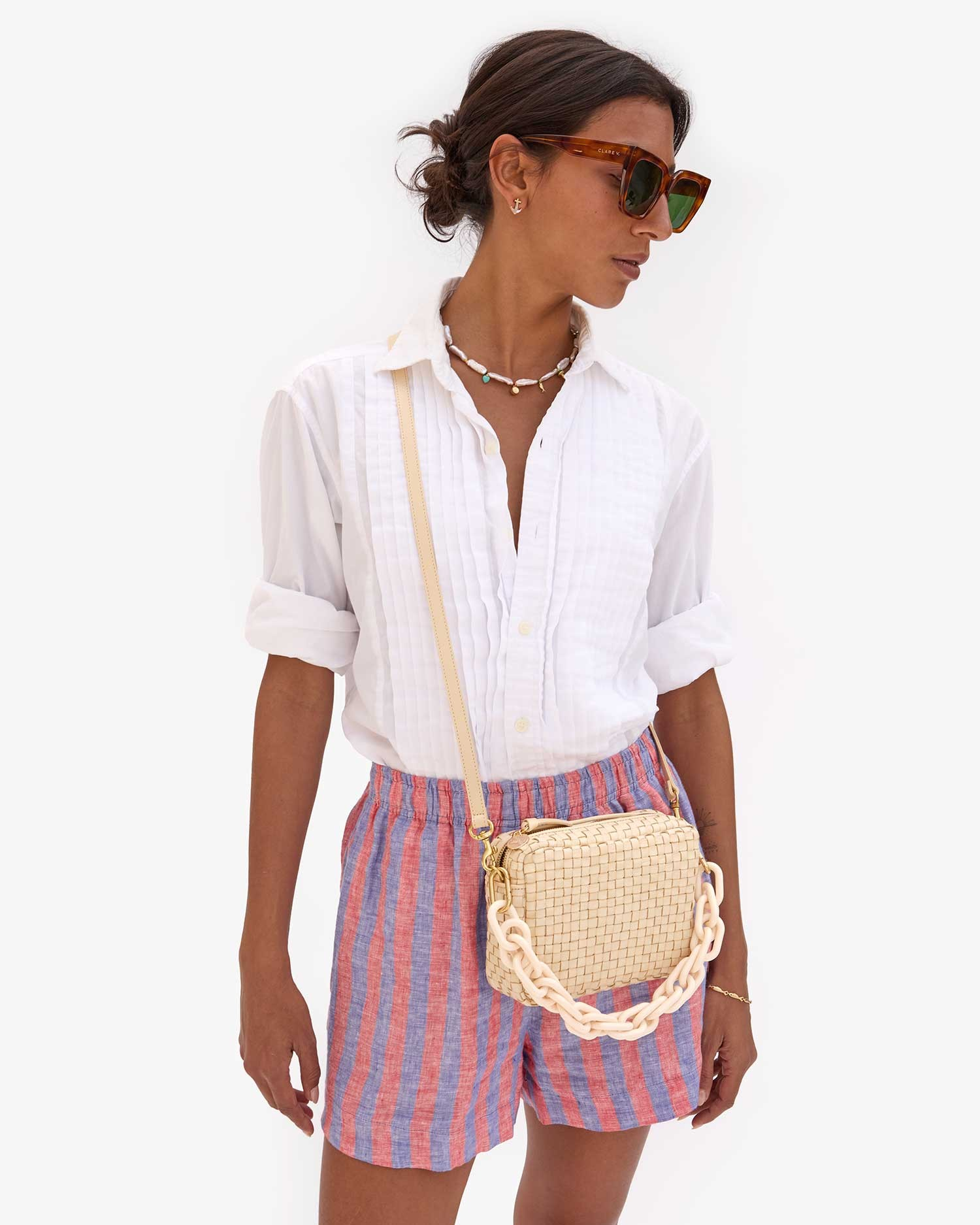 shortie strap in cream resin