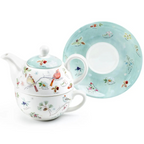 fine porcelain tea for one - winter cardinals