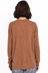 long + lean cashmere v neck - dark vicuna