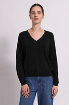 cashmere long sleeve shrunken v neck