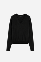 cashmere long sleeve shrunken v neck