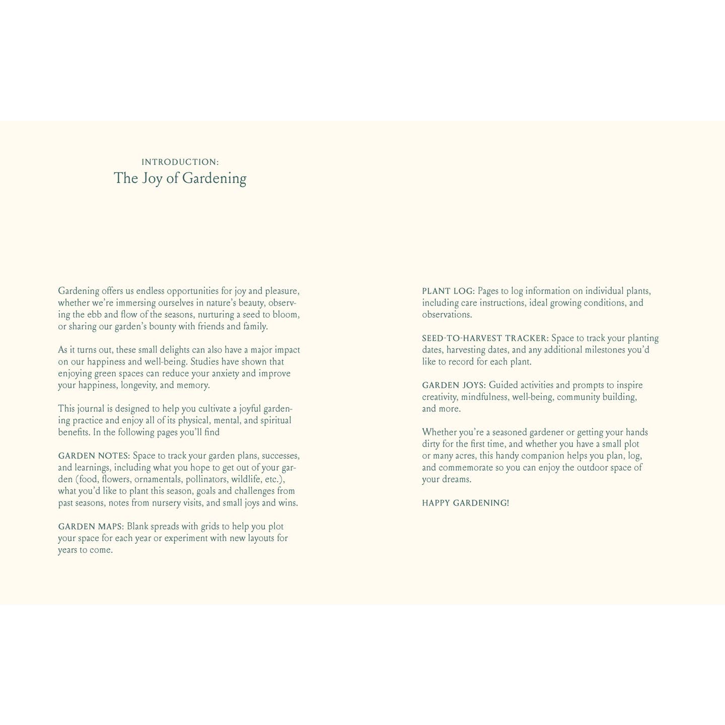 joyful gardener's journal