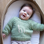 hi. sage green crew neck sweater