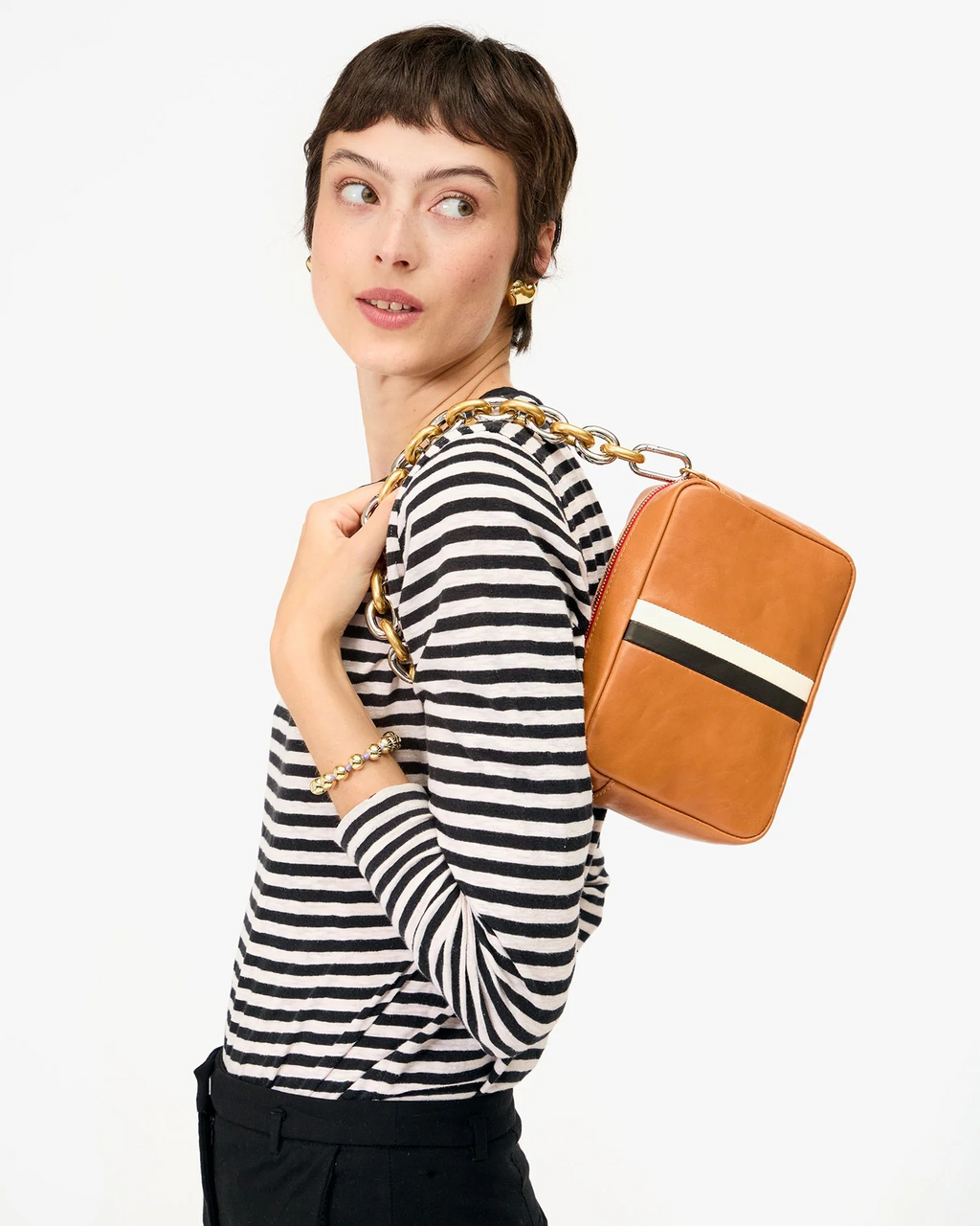 midi sac in natural + stripes