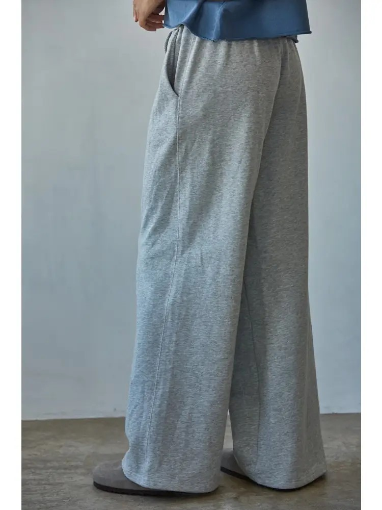 french terry wide leg pant