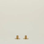 essential brass candle holders - set of two