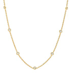 cz bezel station necklace