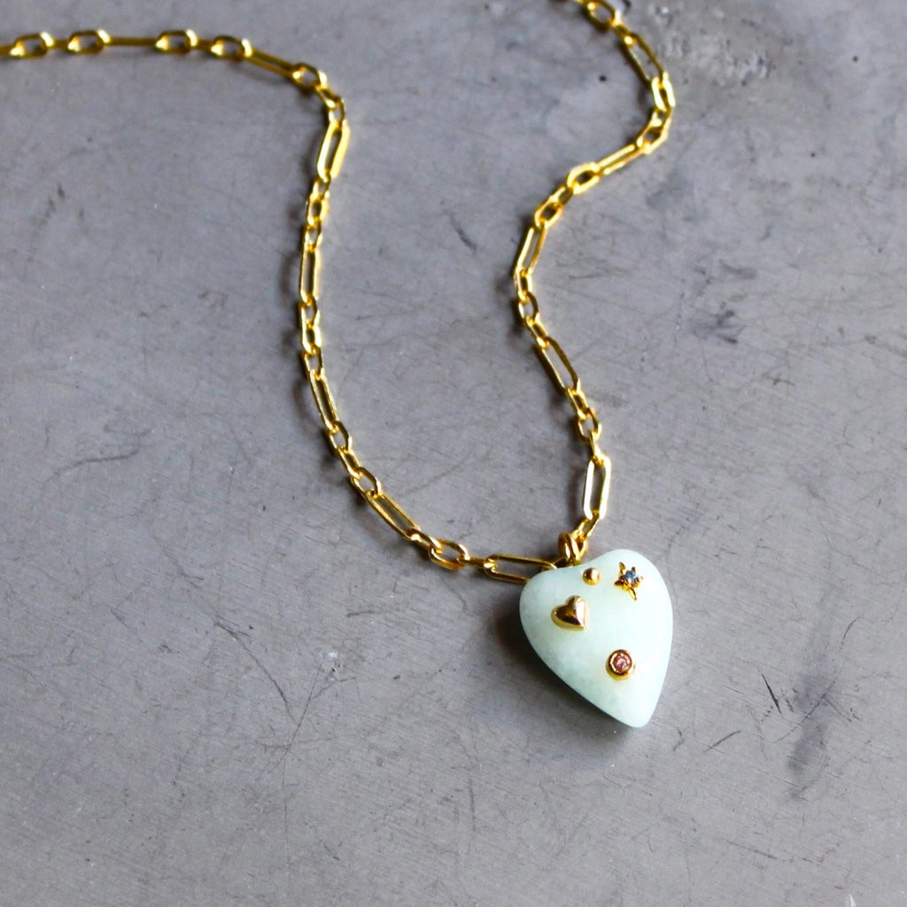 ella quartz heart necklace