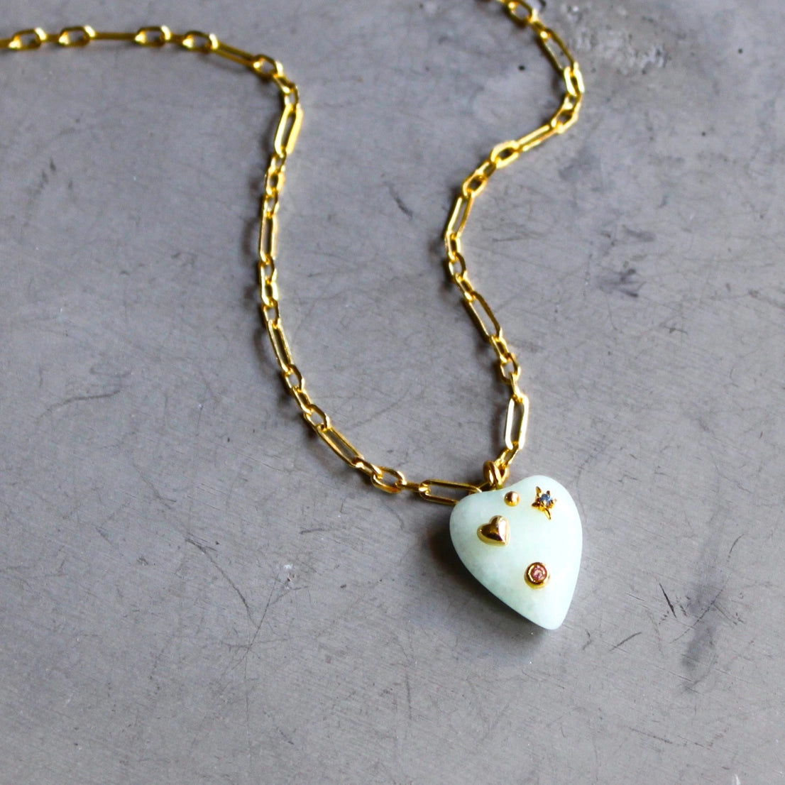 ella quartz heart necklace
