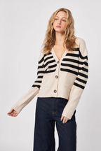 stanley cardi in nougat stripe
