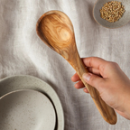 olive wood curved spoon
