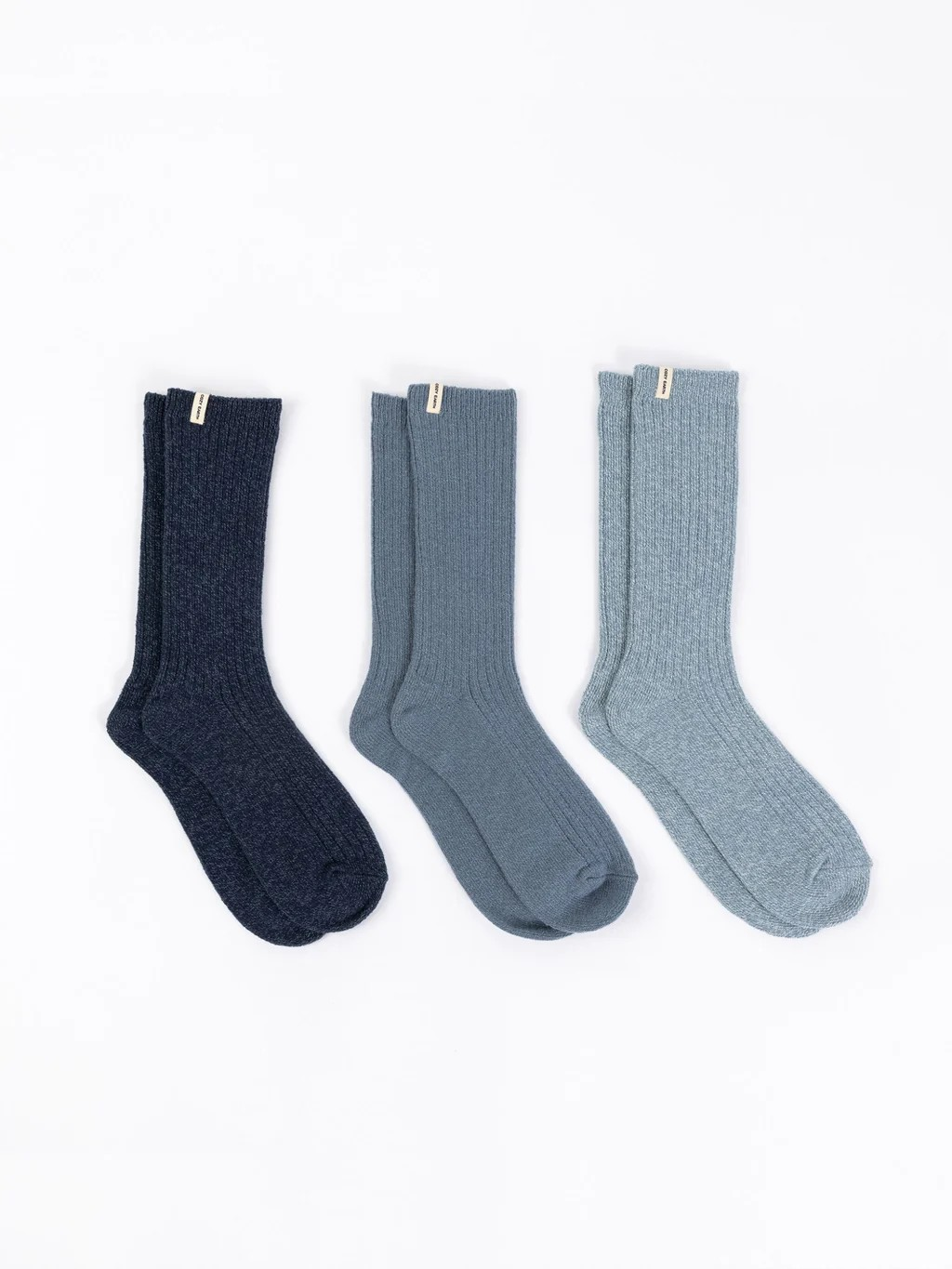 plush lounge sock 3 pack - eclipse + deep blue + smokey blue