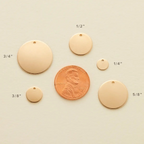 gold filled disc pendant - mama