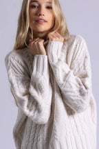 pure air cashmere mixed cable pattern