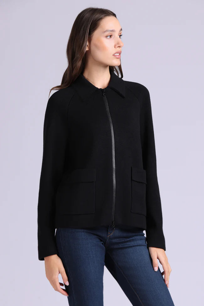 vicose zip jacket with pockets