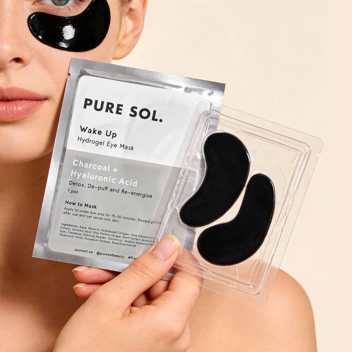wake up charcoal eye mask - single