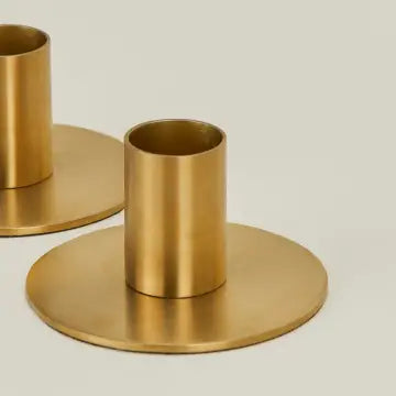 essential brass candle holders - set of two