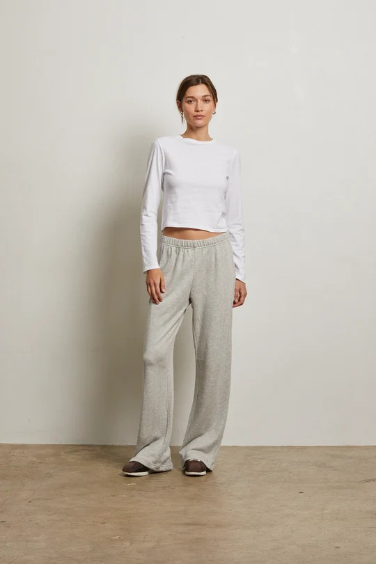 nora french terry pant in heather grey