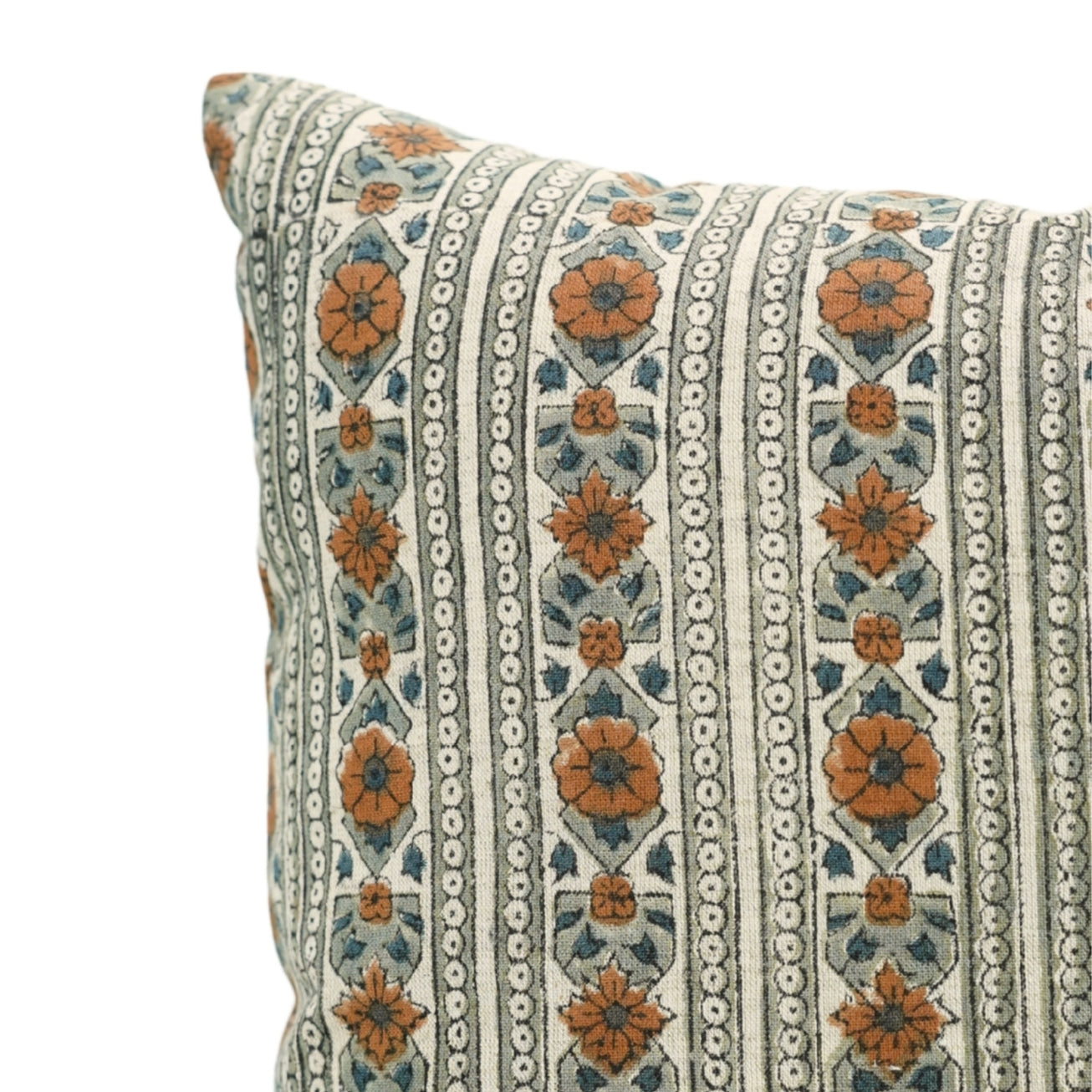 rahki block print linen blend pillow 14 x 20