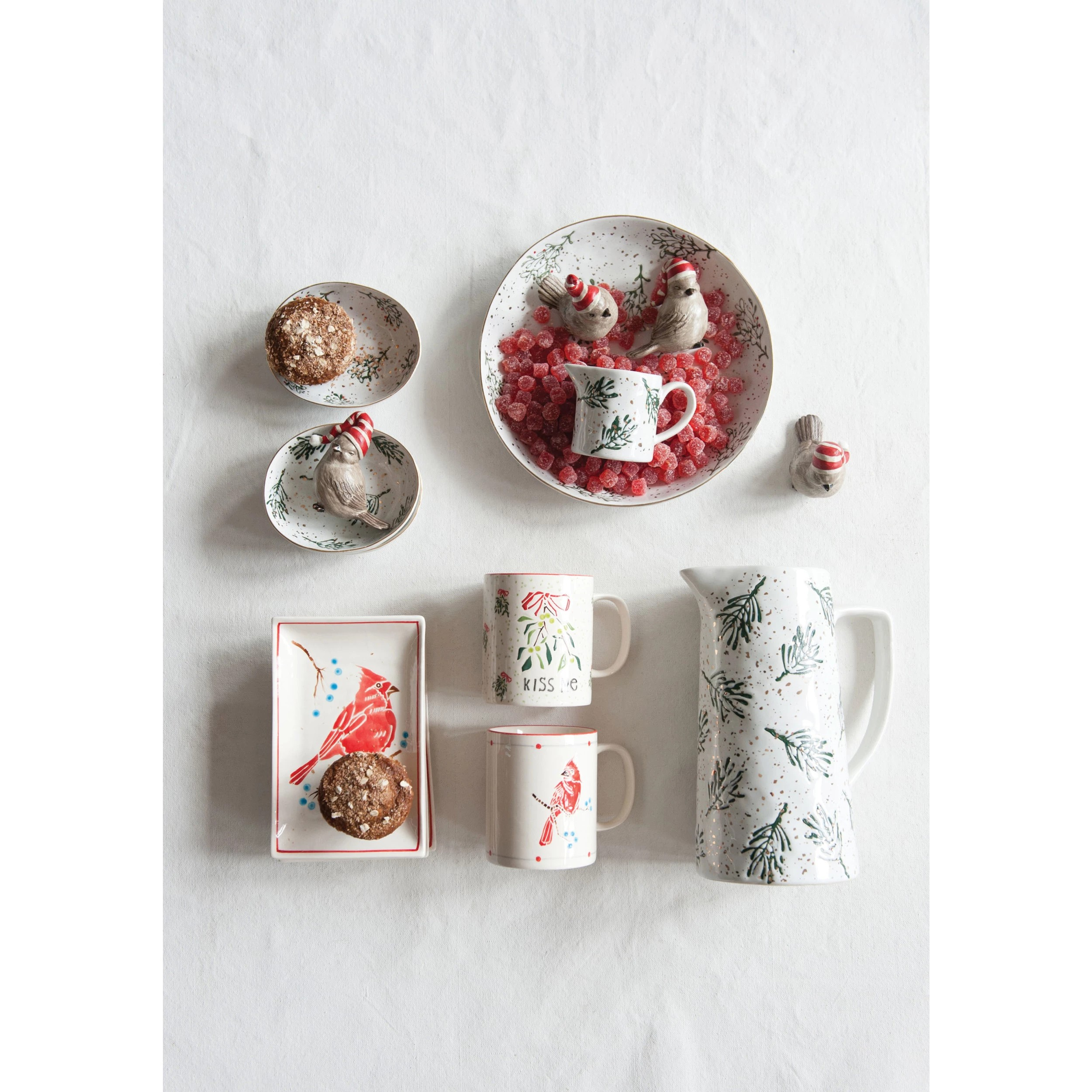 hand painted stoneware dish