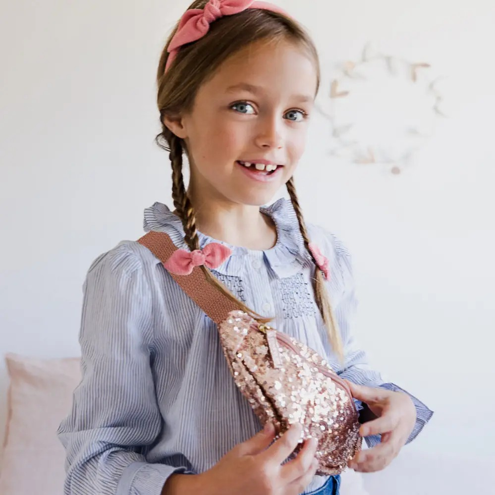 pink sequin fanny pack