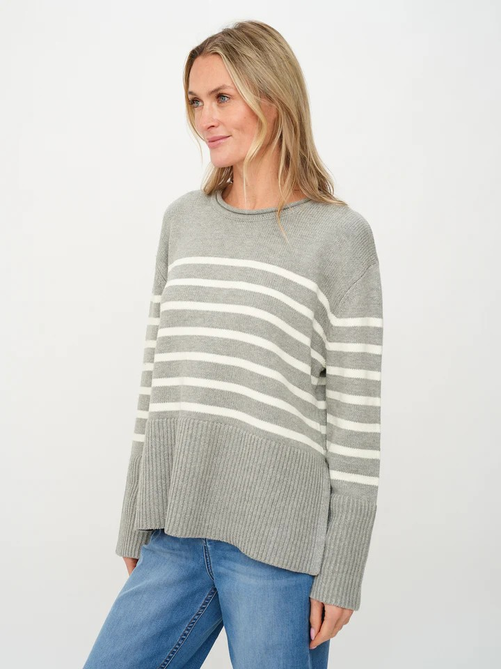 geralyn striped crew neck sweater