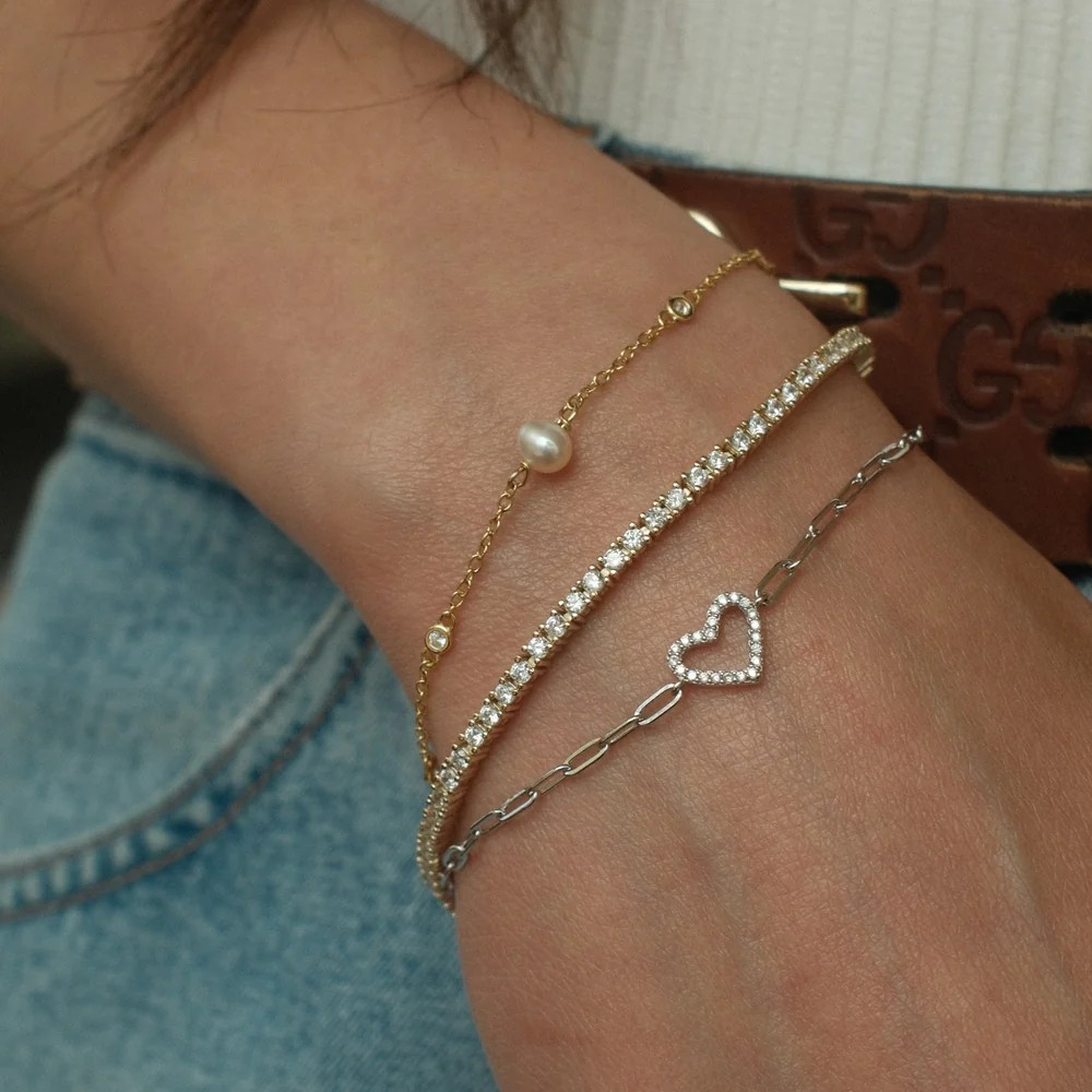 laney tennis bracelet - silver