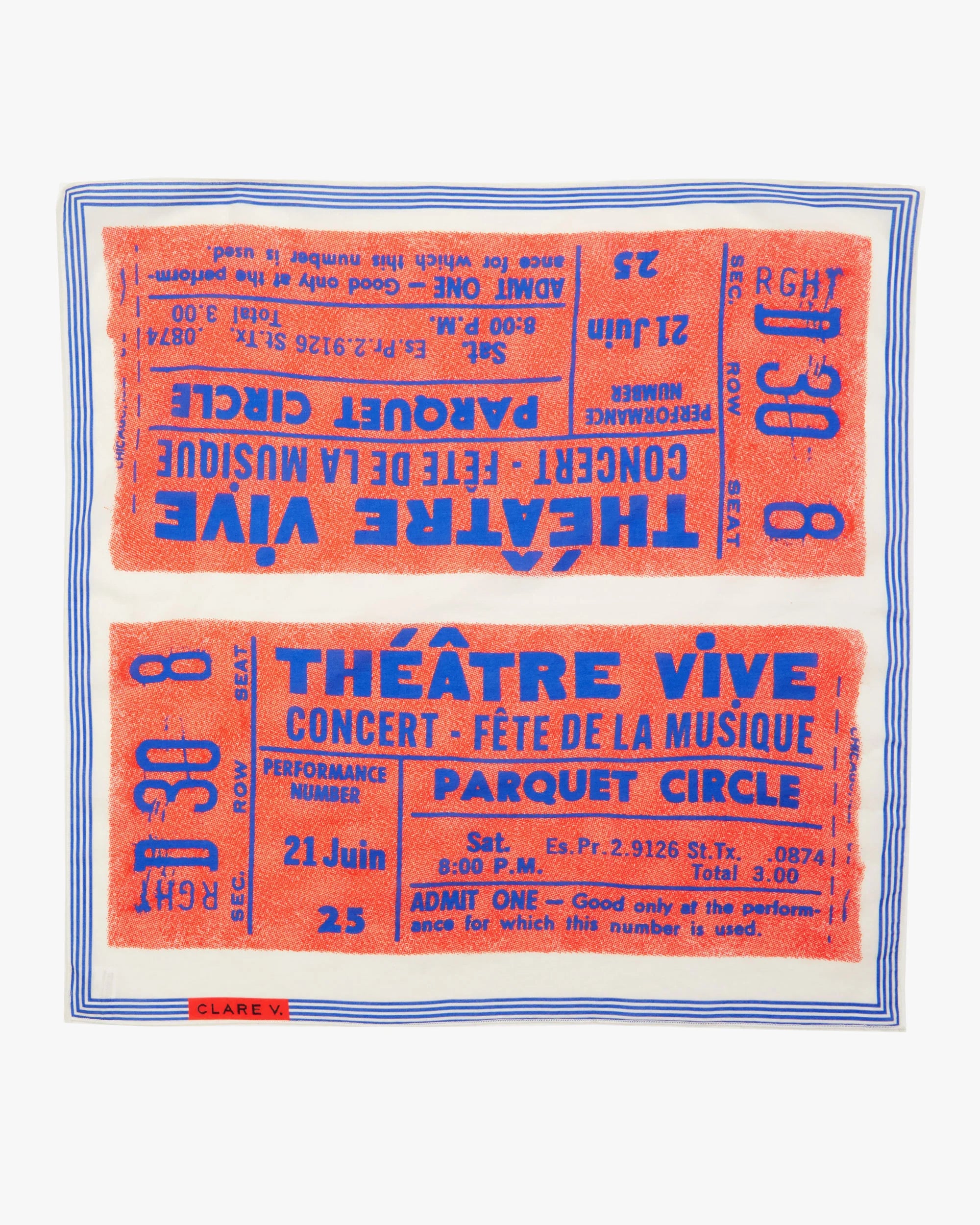 pink & blue concert ticket bandana