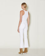 bella crop flare in white