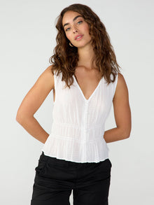  Featherweight Button Front Shirt White