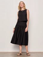 matter of time poplin skirt in black