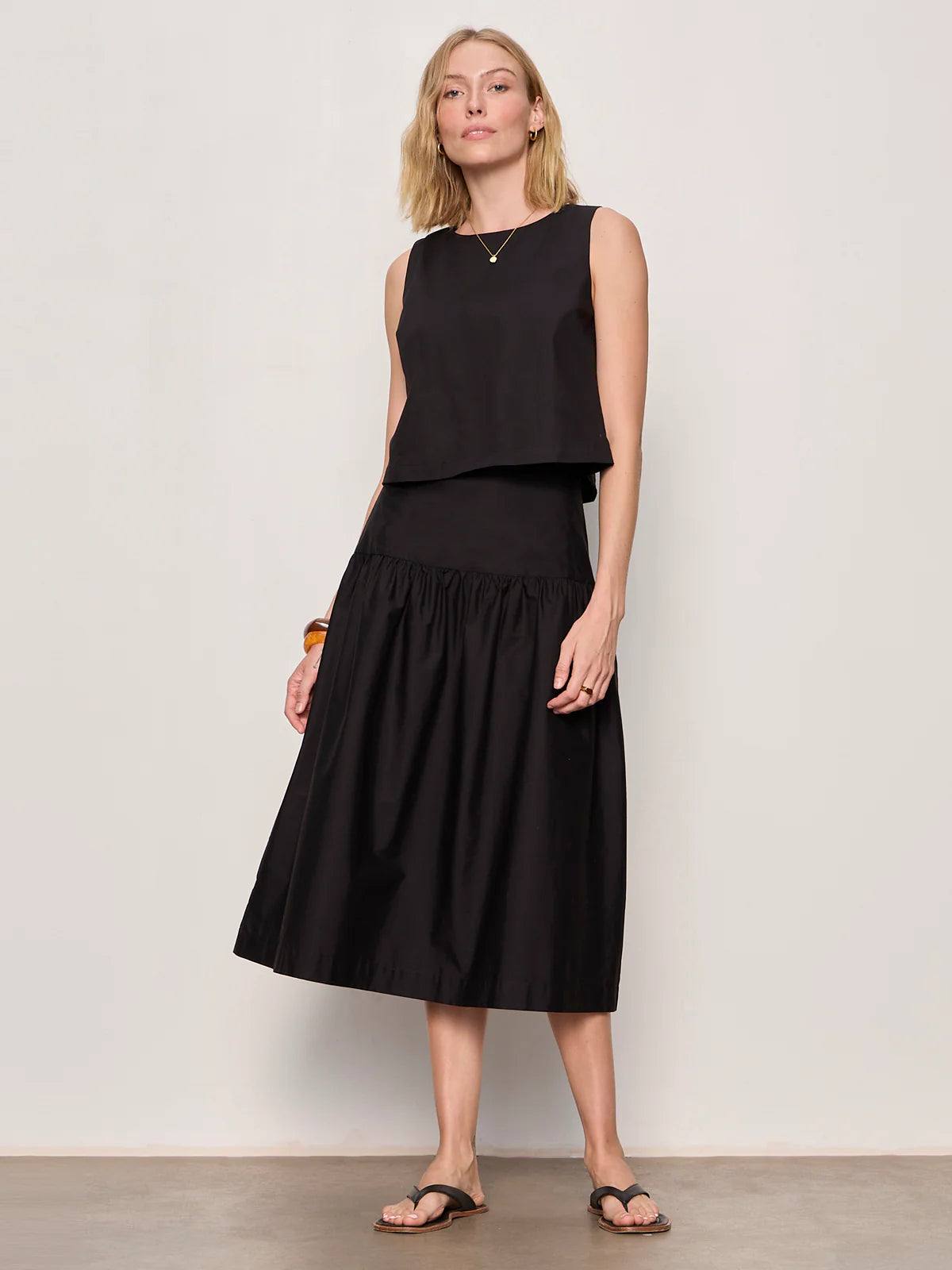 matter of time poplin skirt in black