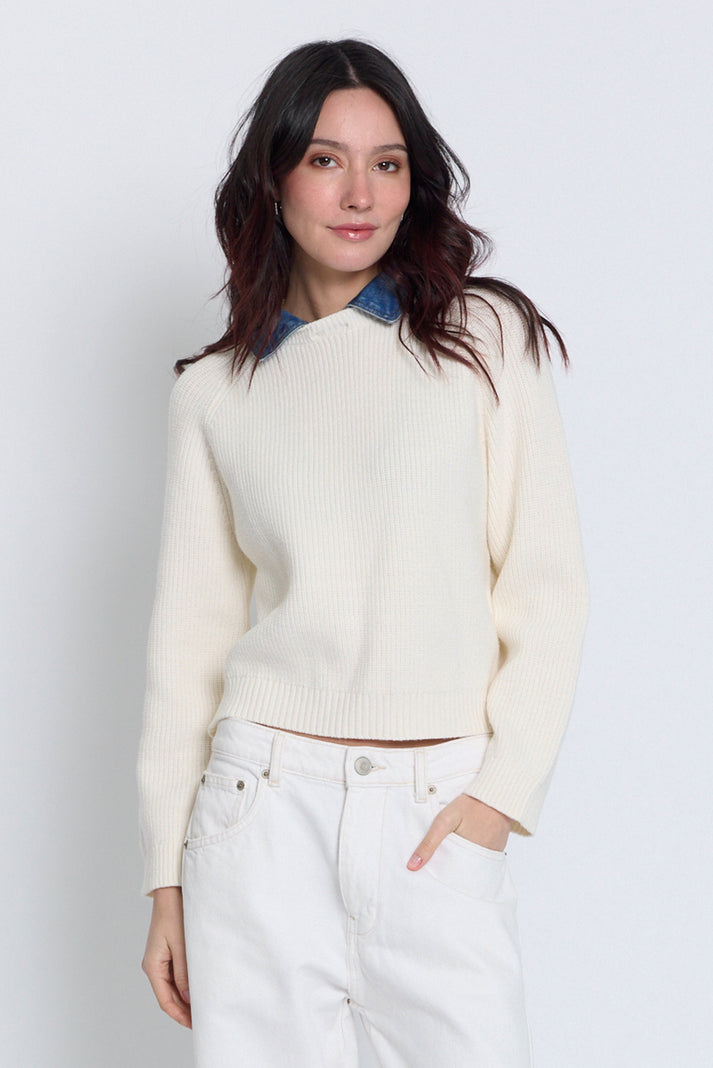 nash denim collared sweater