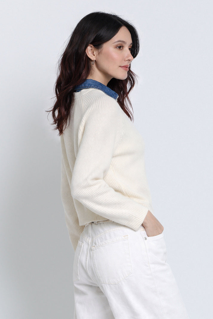 nash denim collared sweater